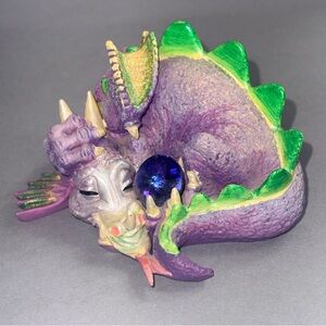 Franklin Mint Purple and Green Dragon Figurine